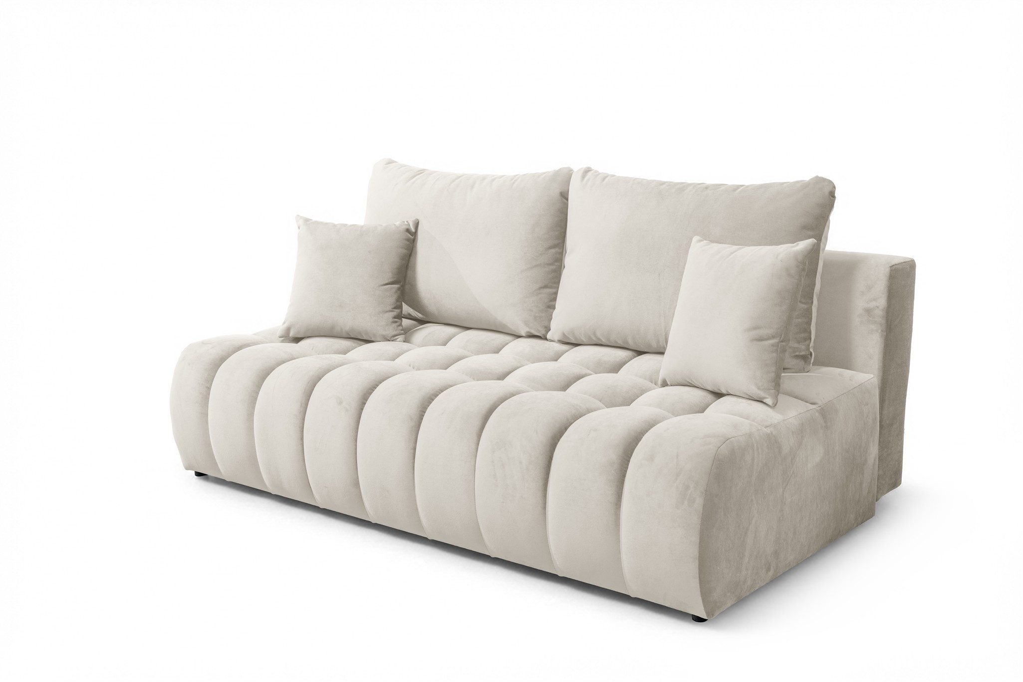 Fun Möbel 3-Sitzer Sofa mit Schlaffunktion NINA in Stoff Soft (Plüsch), inkl. 2 x Rückenkissen und. 2 x Zierkissen