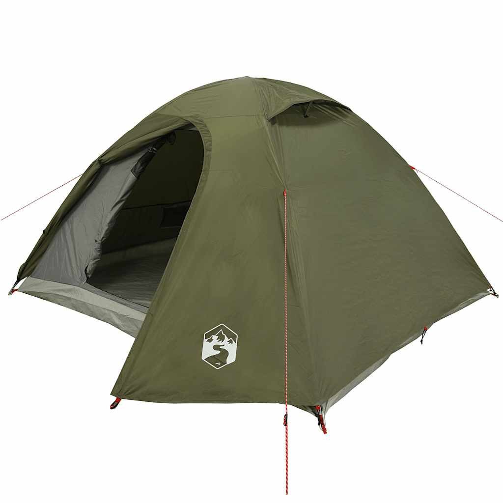 vidaXL Kuppelzelt Kuppel-Campingzelt 4 Personen Olivgrün Wasserdicht, (1 tlg)