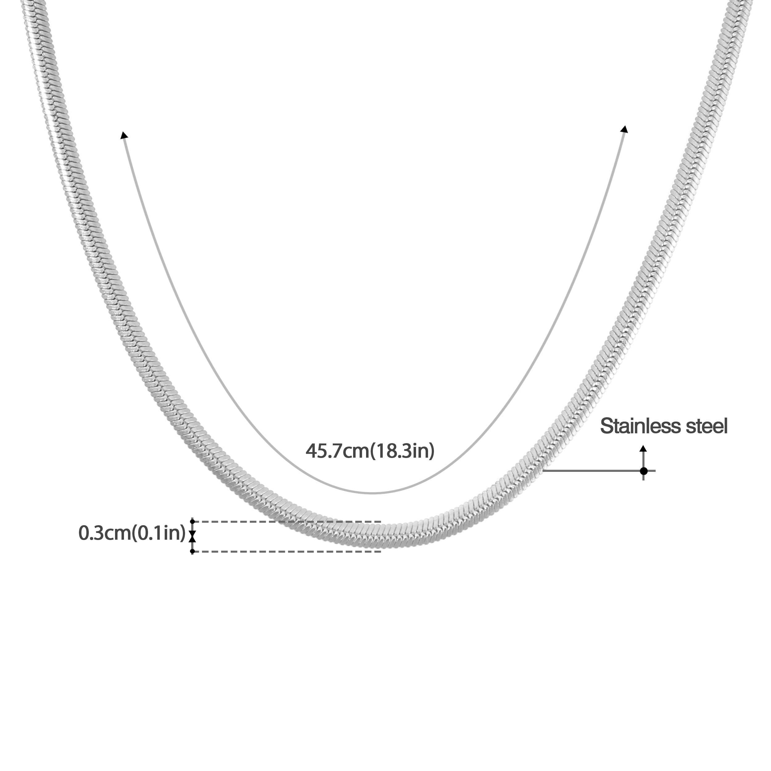 mit Edelstahl Choker Made Schlangenkette Karabiner-Verschluss, starkem Halskette Silber Gliederkette by Halskette Nami 3mm