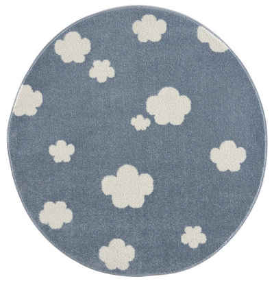 Kinderteppich Sky Cloud rund, Happy Rugs, rund, Höhe: 18 mm, weicher Flor