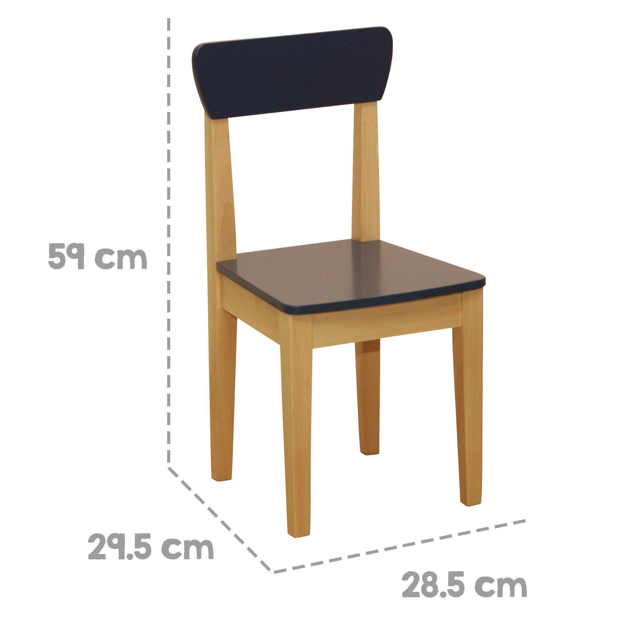 roba® Stuhl Kinderstuhl, mit Lehne für Kinder, Holz natur & blau lackiert günstig online kaufen