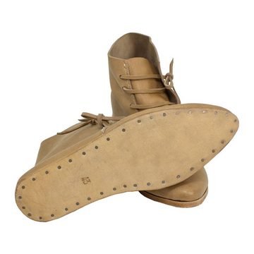Vehi Mercatus Ritter-Kostüm Mittelalter Schuhe Typ London einfach genagelte Sohle Naturbraun 32