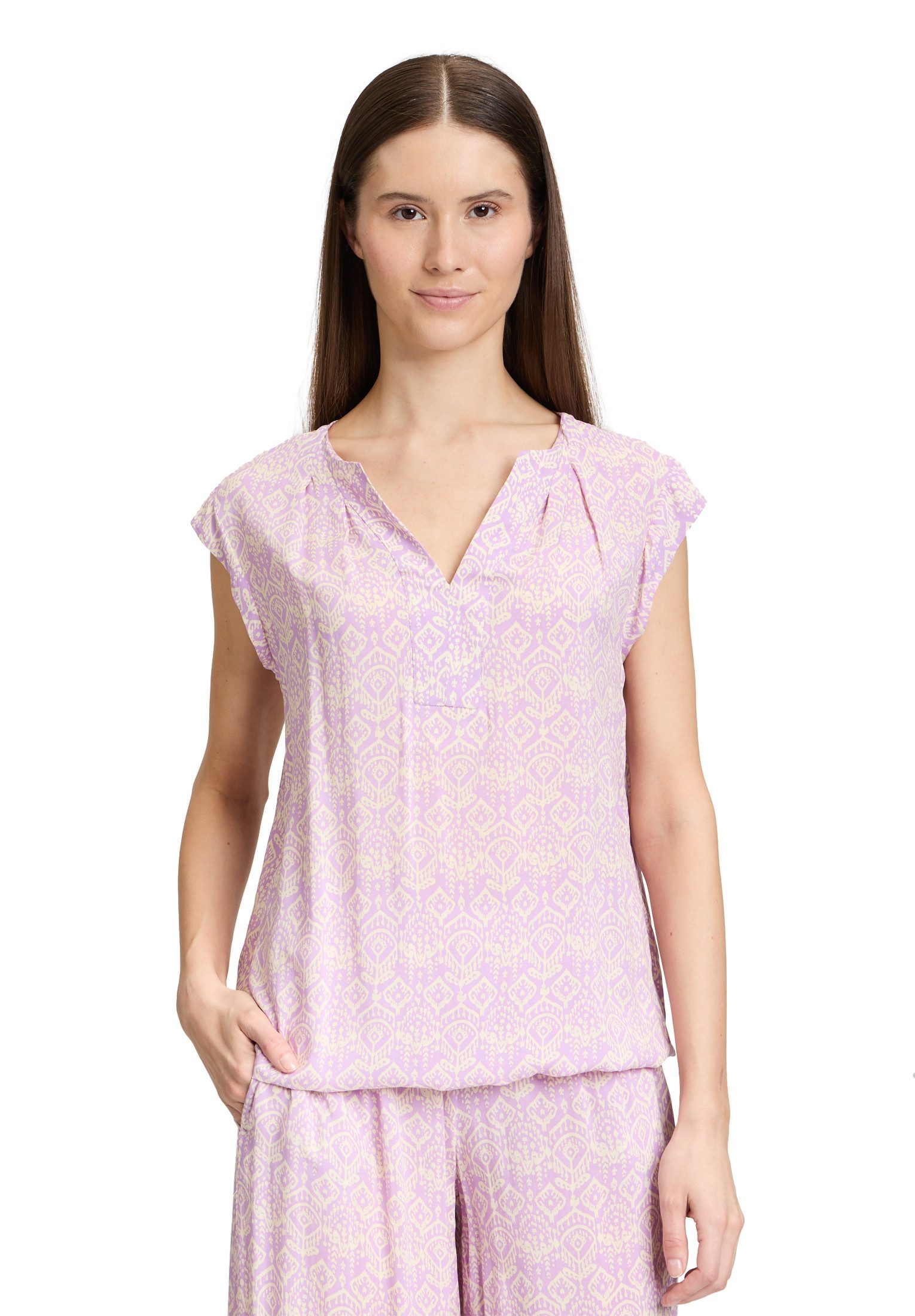 Cartoon Schlupfbluse Cartoon Casual-Bluse mit Muster günstig online kaufen
