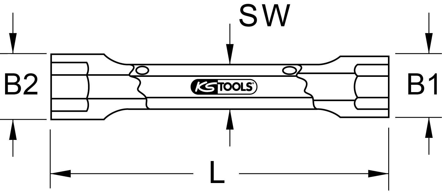 KS Tools Steckschlüssel ULTIMATEplus Doppel-Steckschlüssel, 24x26mm