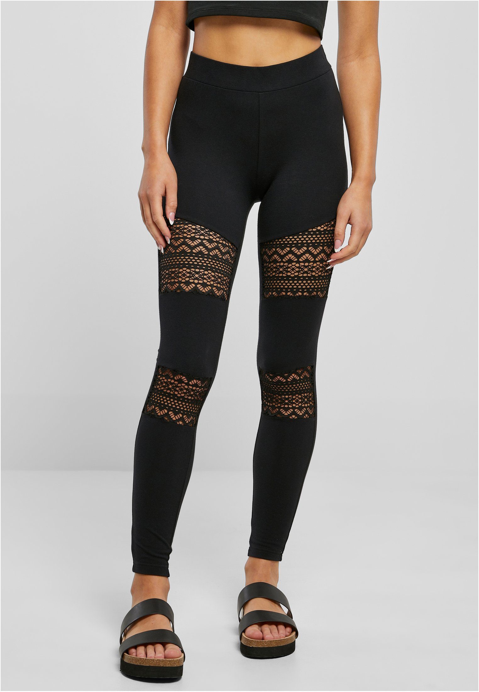 URBAN CLASSICS Leggings Damen Ladies Crochet Lace Inset Leggings (1-tlg)