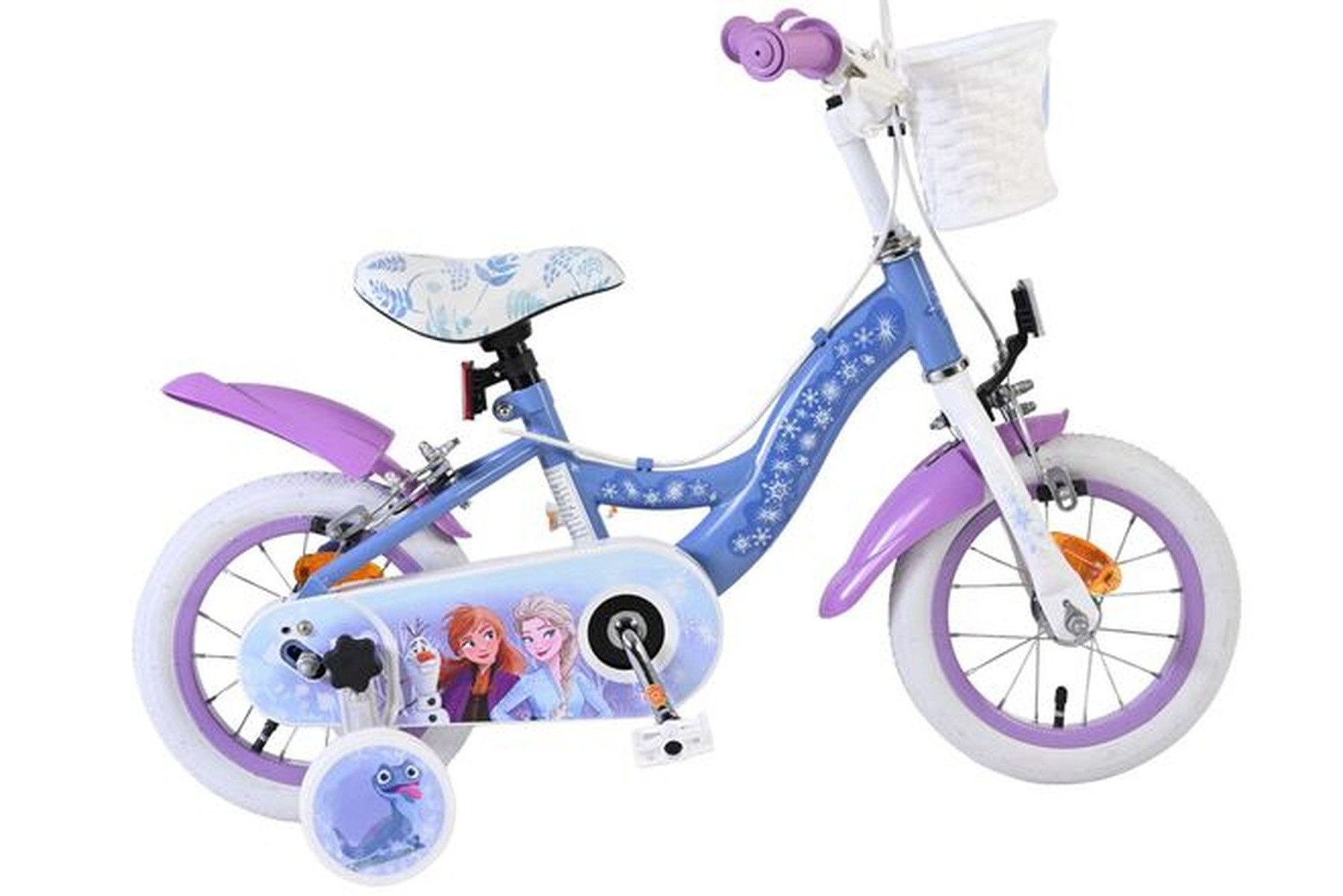 Volare Kinderfahrrad Disney Frozen 2 Kinderfahrrad - Mädchen - 12 Zoll - Blau/Lila, 5–42,2 cm; keine Gangschaltung; keine Rücktrittbremse