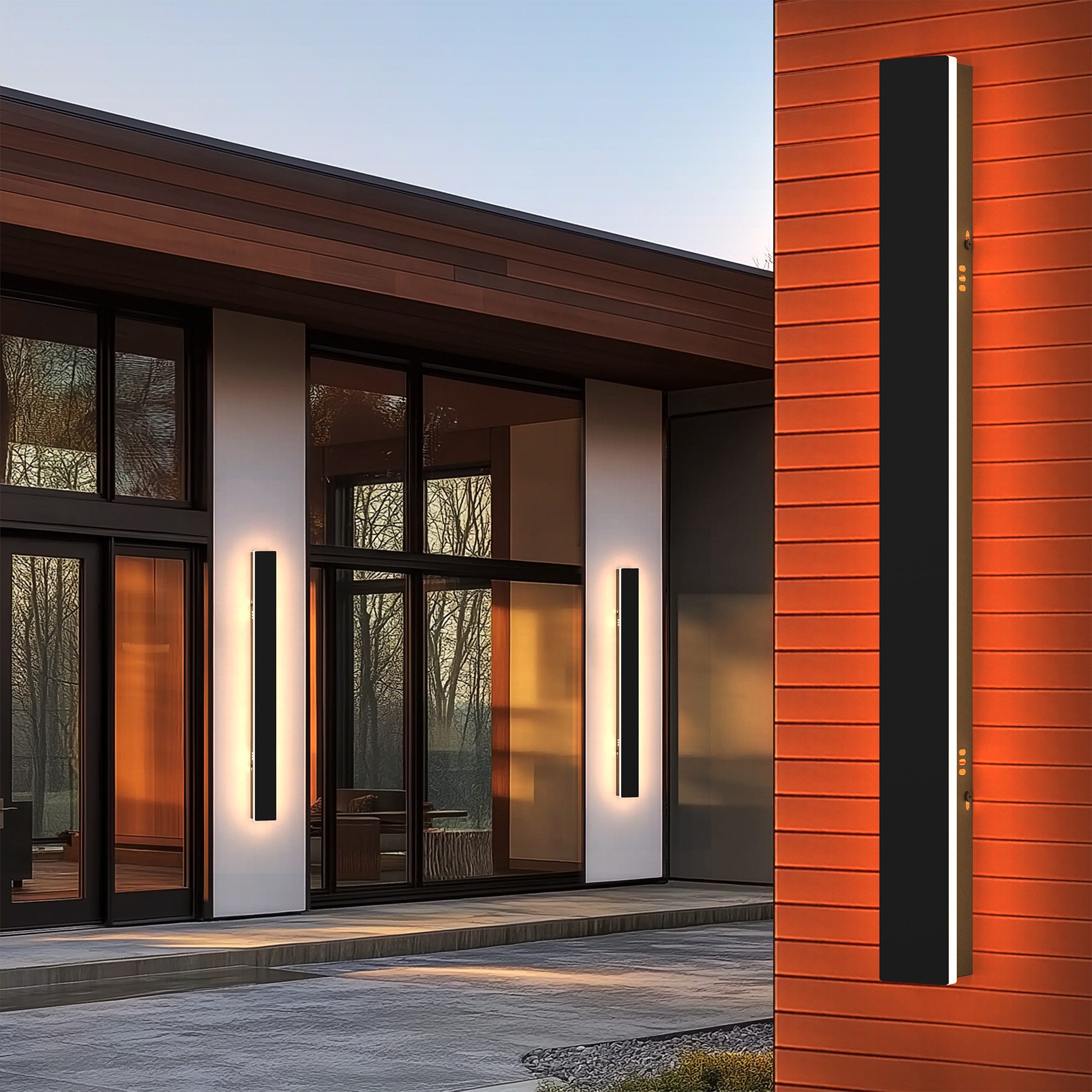LOHAS-LED Außen-Wandleuchte LED Wandleuchte Strip, 60 cm, IP67, 3000K für Garten & Fassade, LED fest integriert, Warmweiß – Bild 5 von 5