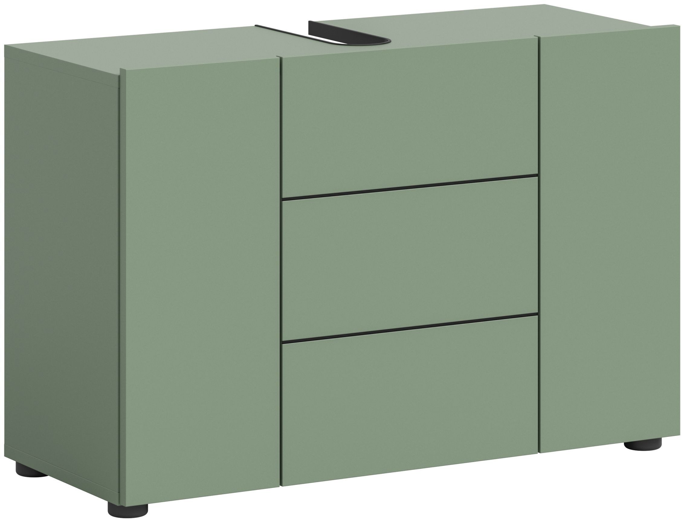xonox.home Waschbeckenschrank in Smoke Green Nachbildung und schwarz B/H/T: 82 x 56 x 34 cm