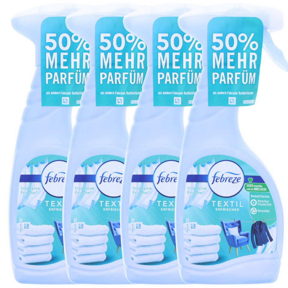 Febreze Wäscheparfüm 4x Febreze Textil Erfrischer Spray Intensive Frische Bekämpft Gerüche