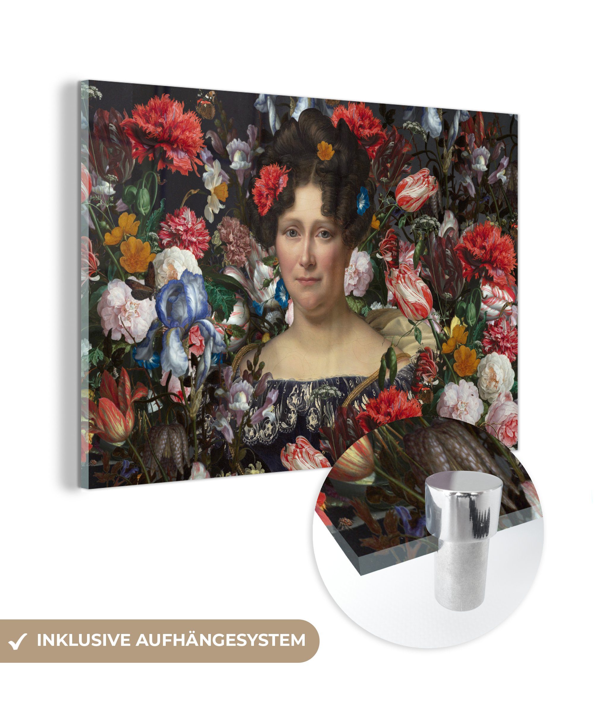 Acrylglasbilder bunt Drahonet Acrylglasbild St), Blumen, Schlafzimmer MuchoWow (1 Johanna Wohnzimmer - Dubois Engelen & Henriette -