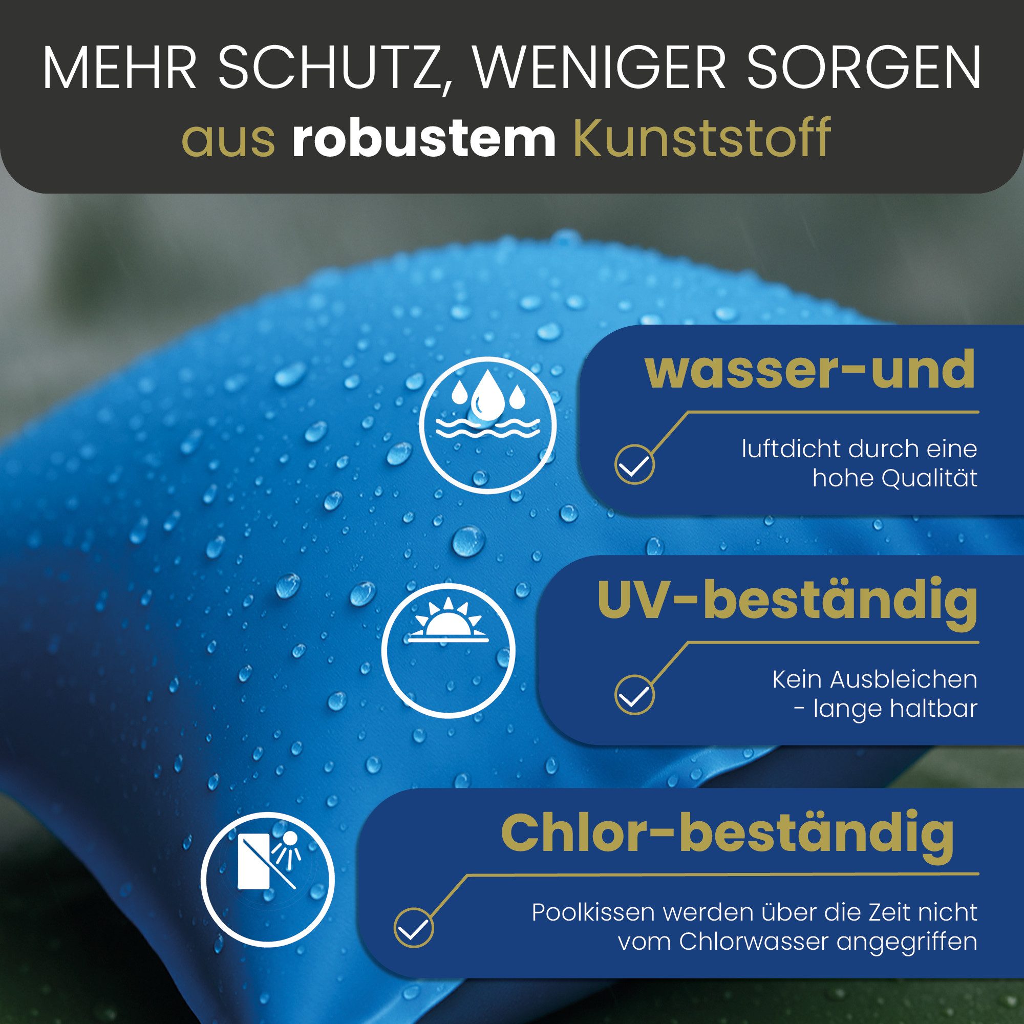 HAF Pool-Abdeckplane Poolkissen Winter Luftkissen Winterkissen Aufblasbare Pool Abdeckung (Effektiver Schutz vor Frostschäden und Verschmutzung, 3-St., Maße (au – Bild 2 von 5