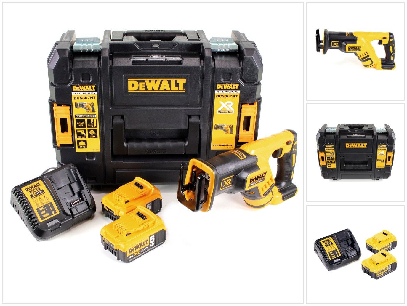 DeWalt Reciprosäge DCS 367 P2 Akku Reciprosäge Säbelsäge 18V Brushless + 2x Akku 5,0Ah +