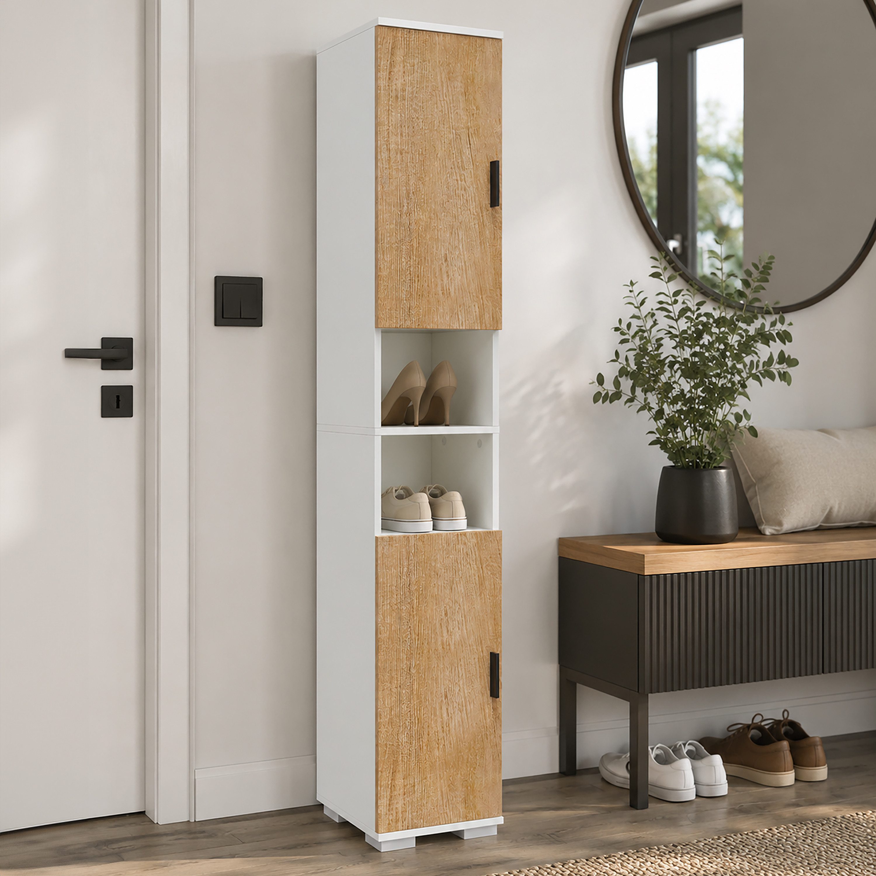 VCM Schuhschrank Gados M 178x30x33cm