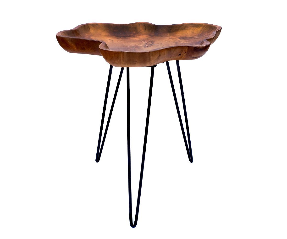 Brillibrum Beistelltisch Tisch Tablett Teakholz Couchtisch Tabletttisch Holz Beistelltisch