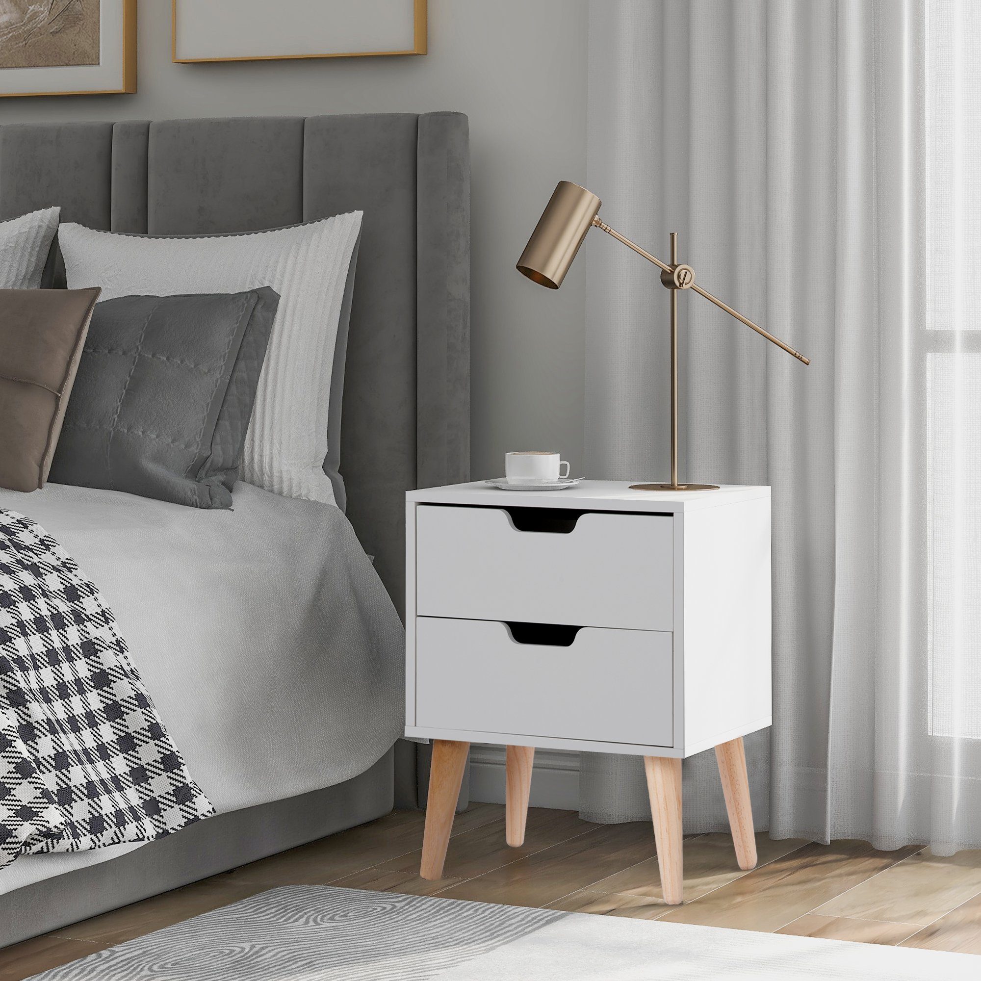 Flieks Nachttisch (2-St), 2er Set Nachtschrank mit 2 Schublade,  Nachtkommode Beistelltisch für Schlafzimmer Wohnzimmer online kaufen | OTTO