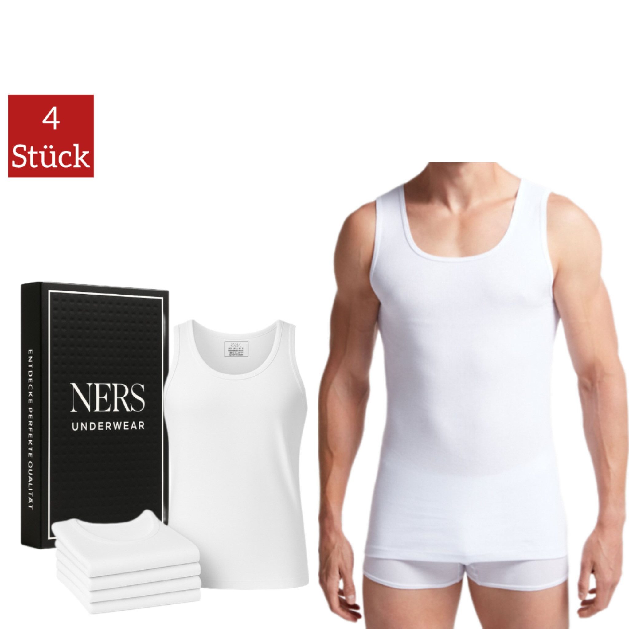 NERS Unterhemd (4er Pack) 100% Baumwolle für Herren Feinripp Tank Top, in G günstig online kaufen