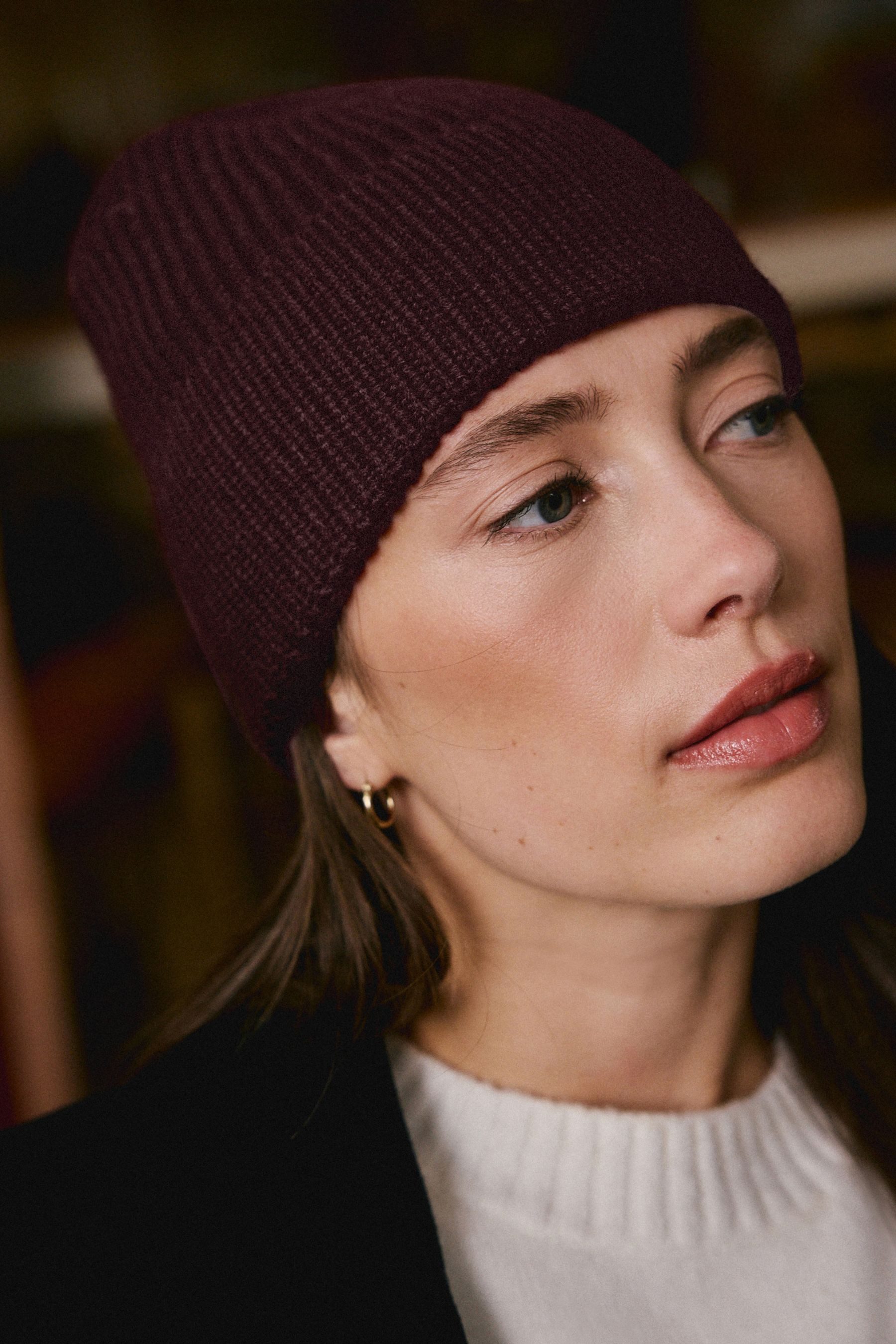 Next Strickmütze Beanie-Strickmütze mit Merinowolle (1-St)