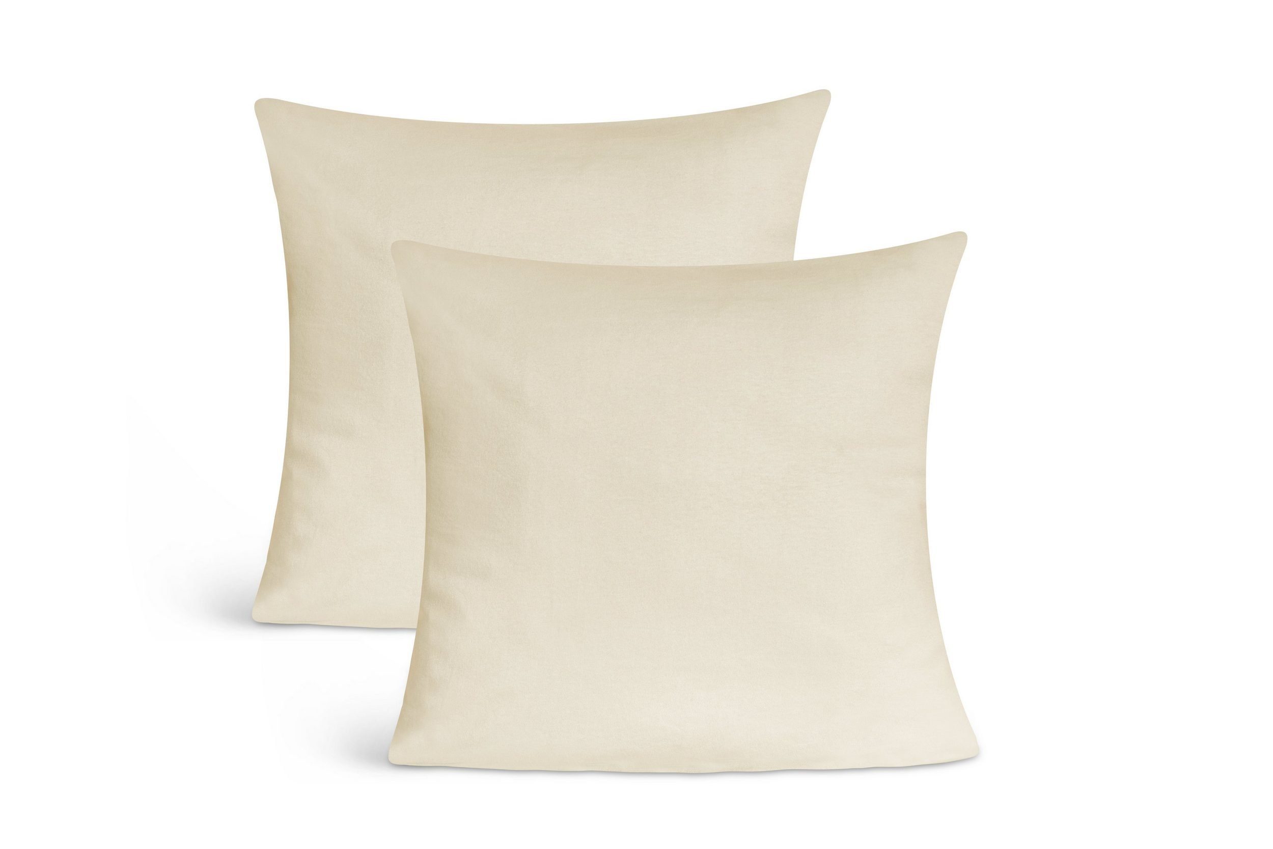 leevitex® Kissenbezüge Kissenbezug, 2er Set, feine Jersey-Qualität, 100% Baumwolle, robuster Reißverschluss