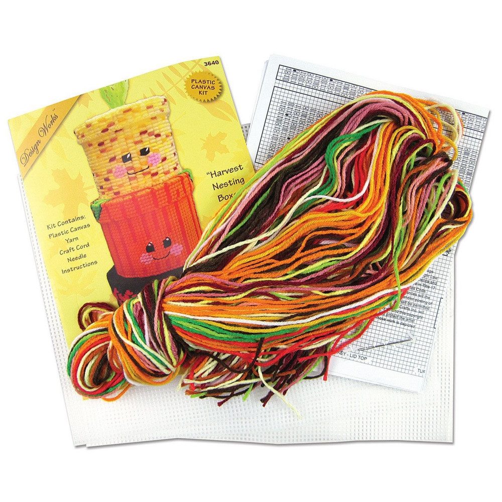 Design Works Crafts Kreativset Design Works Halbkreuz Stickpackung 3D "Ernte-Schachteln", Zählmuster, (embroidery kit by Marussia)