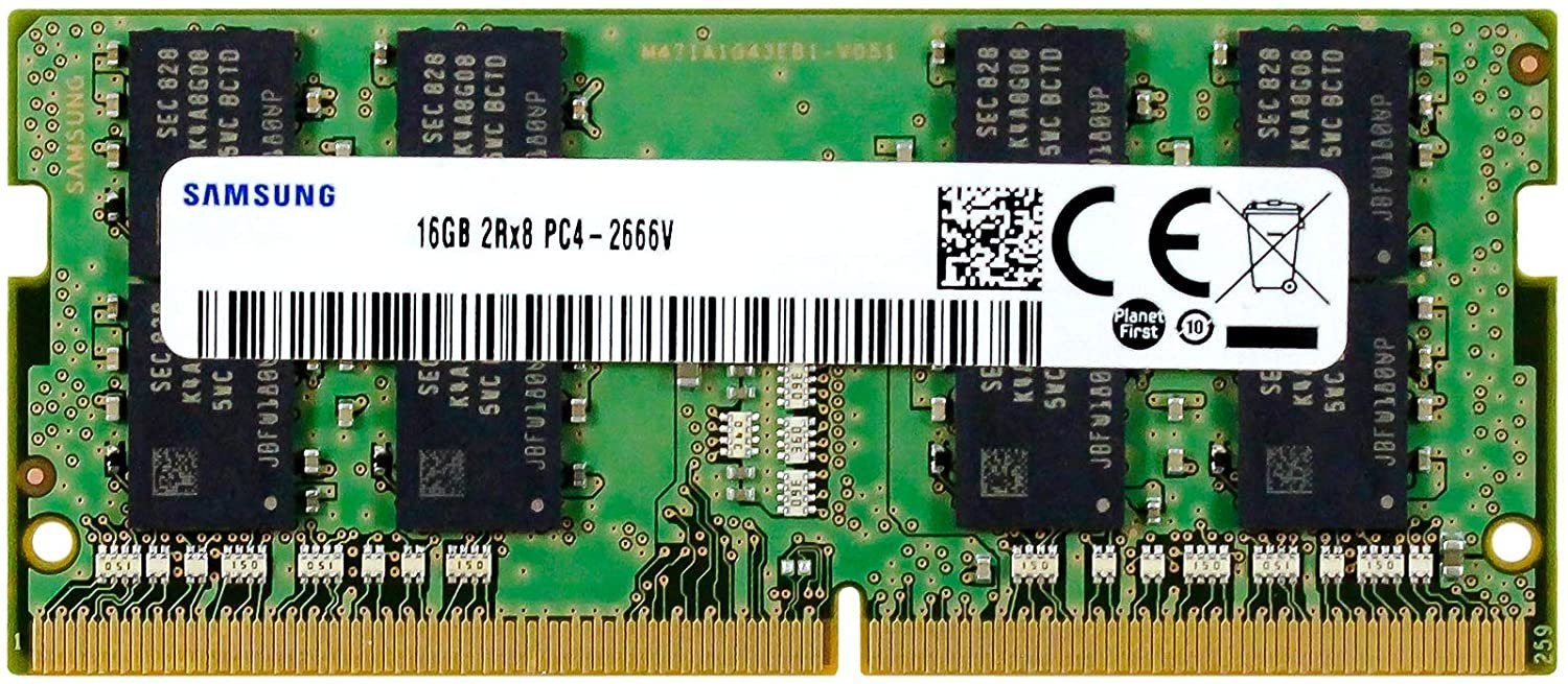 SiQuell Samsung, 16 GB, DDR4, PC4-21300, 2666 MHz, 260 PIN SODIMM, 1,2V, CL 19 Laptop-Arbeitsspeicher