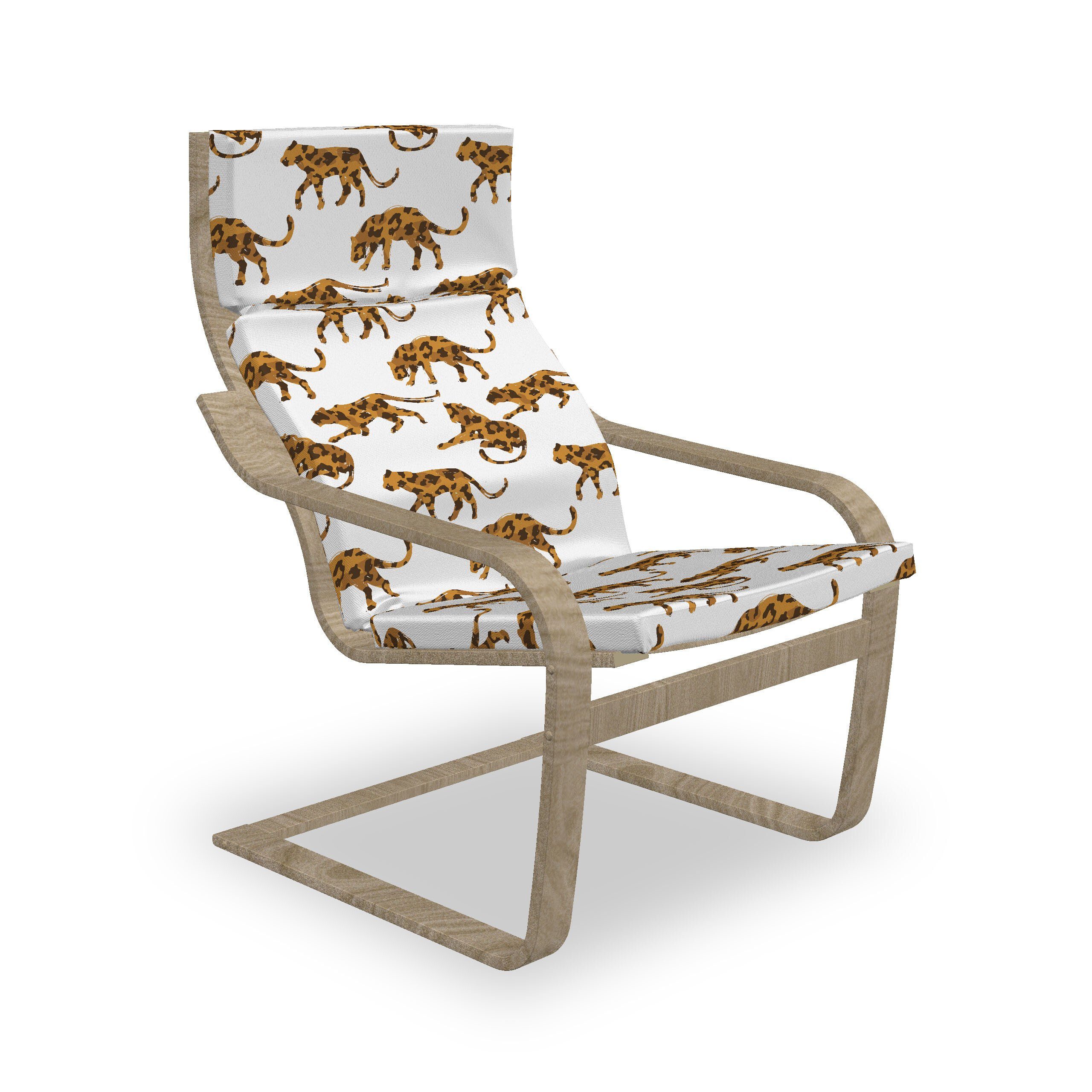 Sitzkissen und mit Abakuhaus Reißverschluss, Design mit Jaguar Animal Stuhlkissen Exotic Hakenschlaufe Stuhlkissen