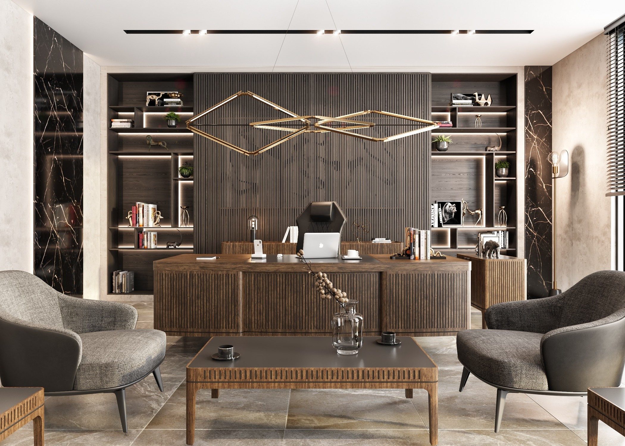 Xlmoebel Schreibtisch XLMOEBEL Arbeitszimmer-Set aus Holz in modernem Design, Made in Europa