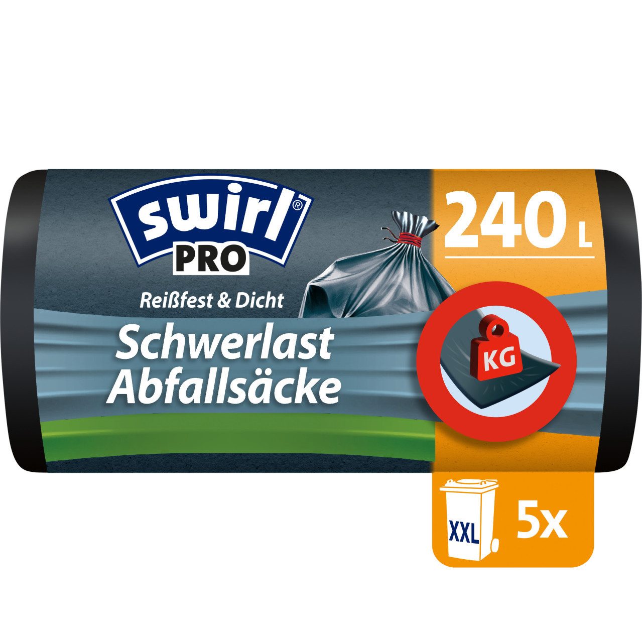 Swirl Müllbeutel Swirl® 240 l Schwerlast-Säcke Profi mit Zugband