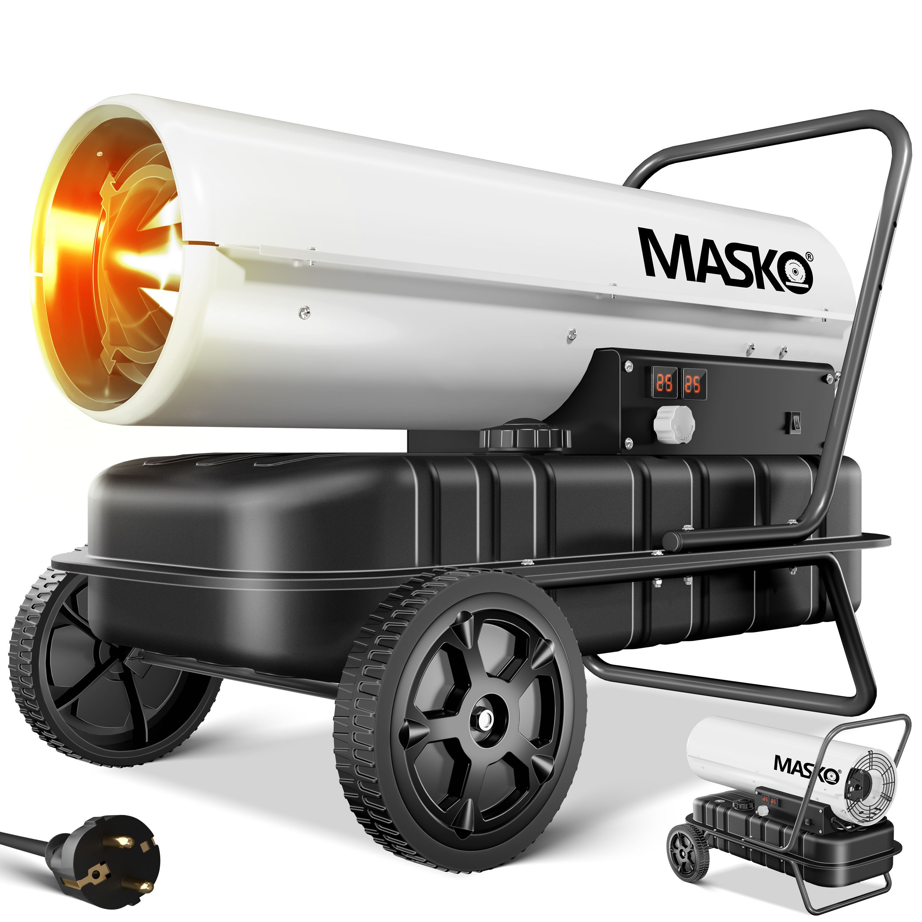 MASKO Heizgerät, 30000 W, Heizkanone 30kW Diesel Bautrockner Bauheizer Heißluftgenerator