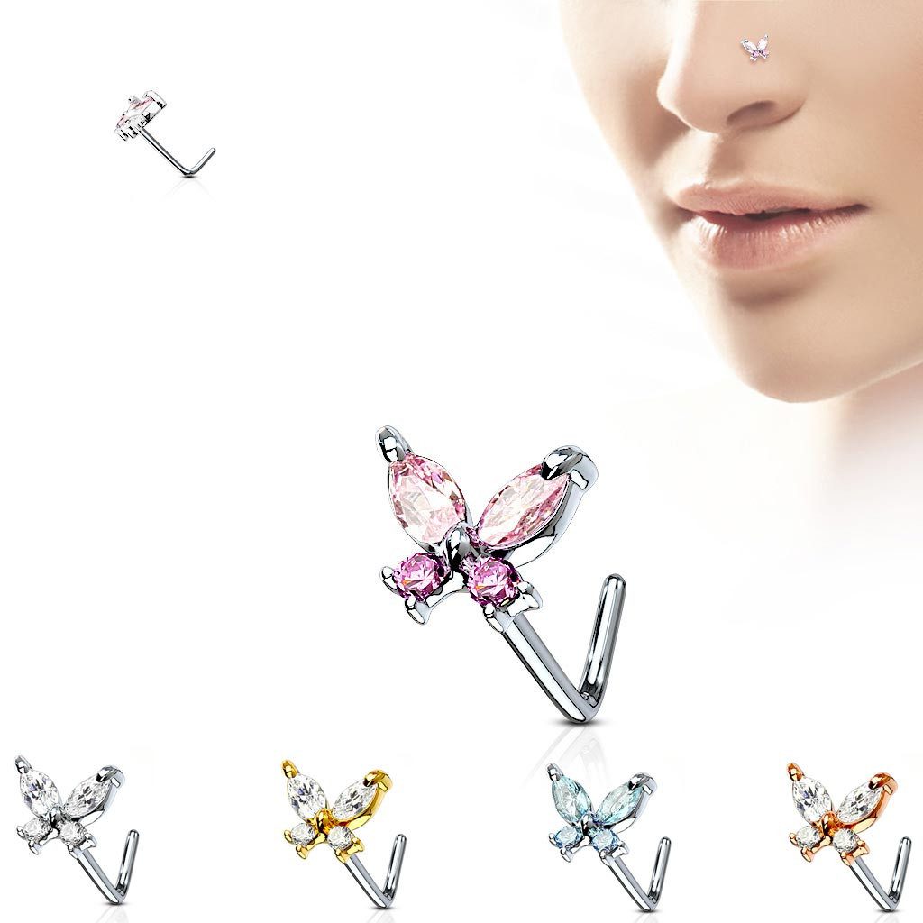 Order & Smile Schmuck Nasenpiercing Nasenpiercing Stecker Schmetterling mit günstig online kaufen