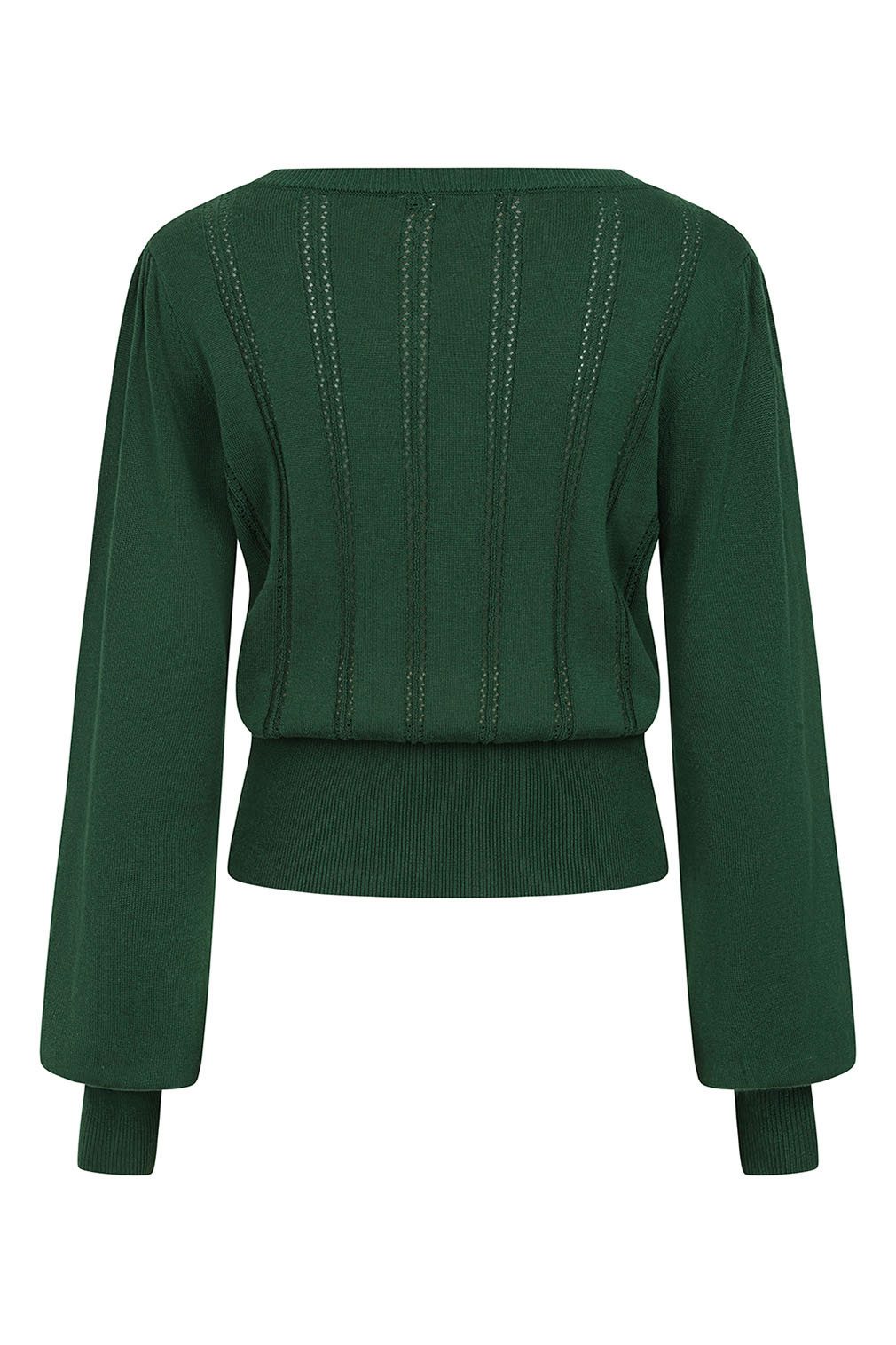 Banned Strickpullover Angel Pointelle Dunkelgrün Vintage Rockabilly Schleif günstig online kaufen