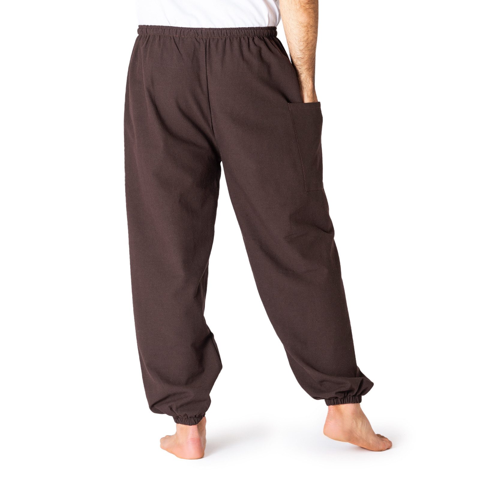 PANASIAM Relaxhose Loungehose einfarbig aus 100% Baumwolle bequeme Muckhose Relaxhose Unisex für Damen & Herren lässige Haremshose schlichte Freizeithose