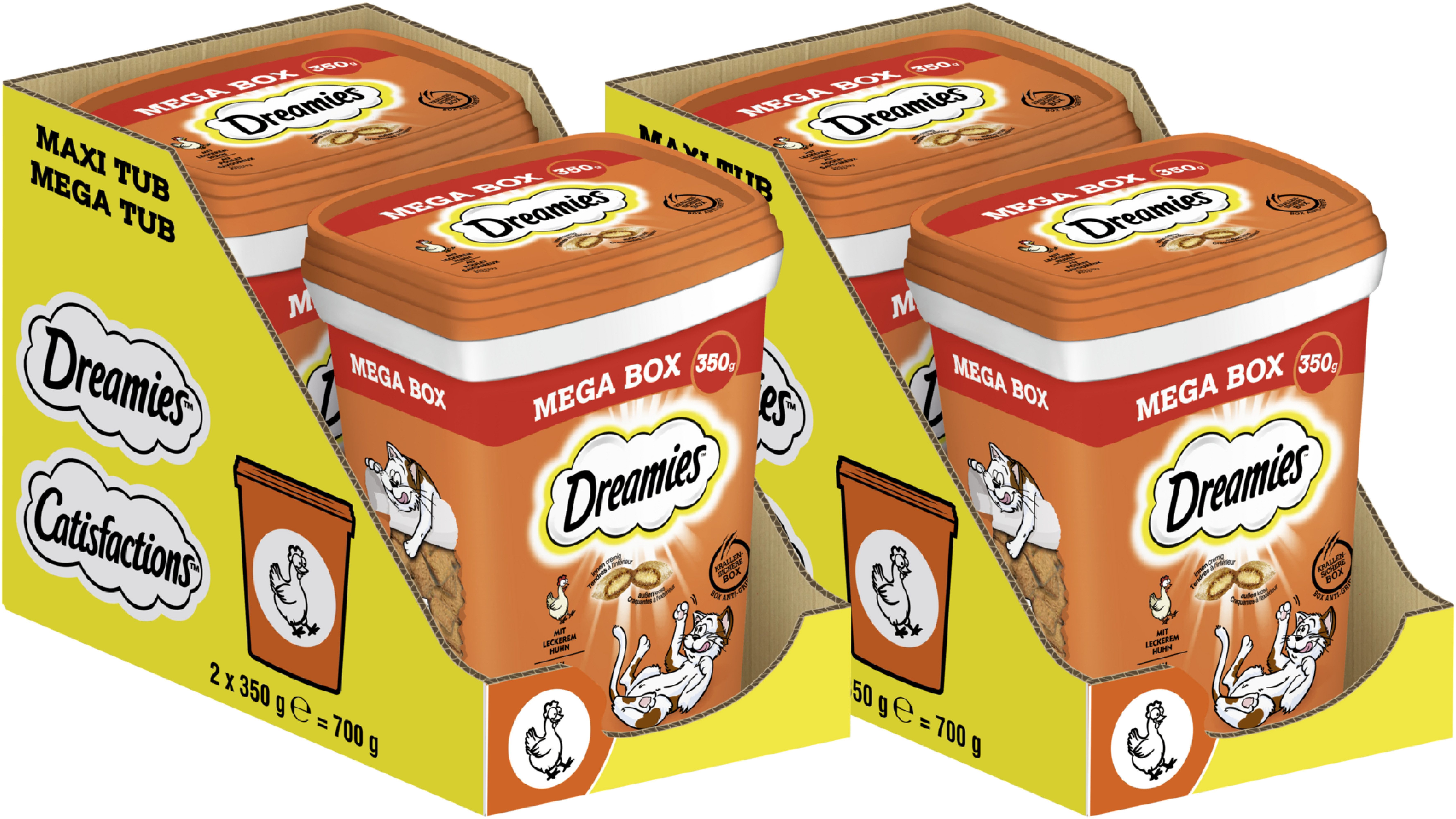 Dreamies DREAMIES™ Box Huhn 4 x 350g, Snack für: Katze
