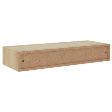 vidaXL Regal Wand-Schubladenregal Eiche und Weiß 60x23,5x10 cm MDF