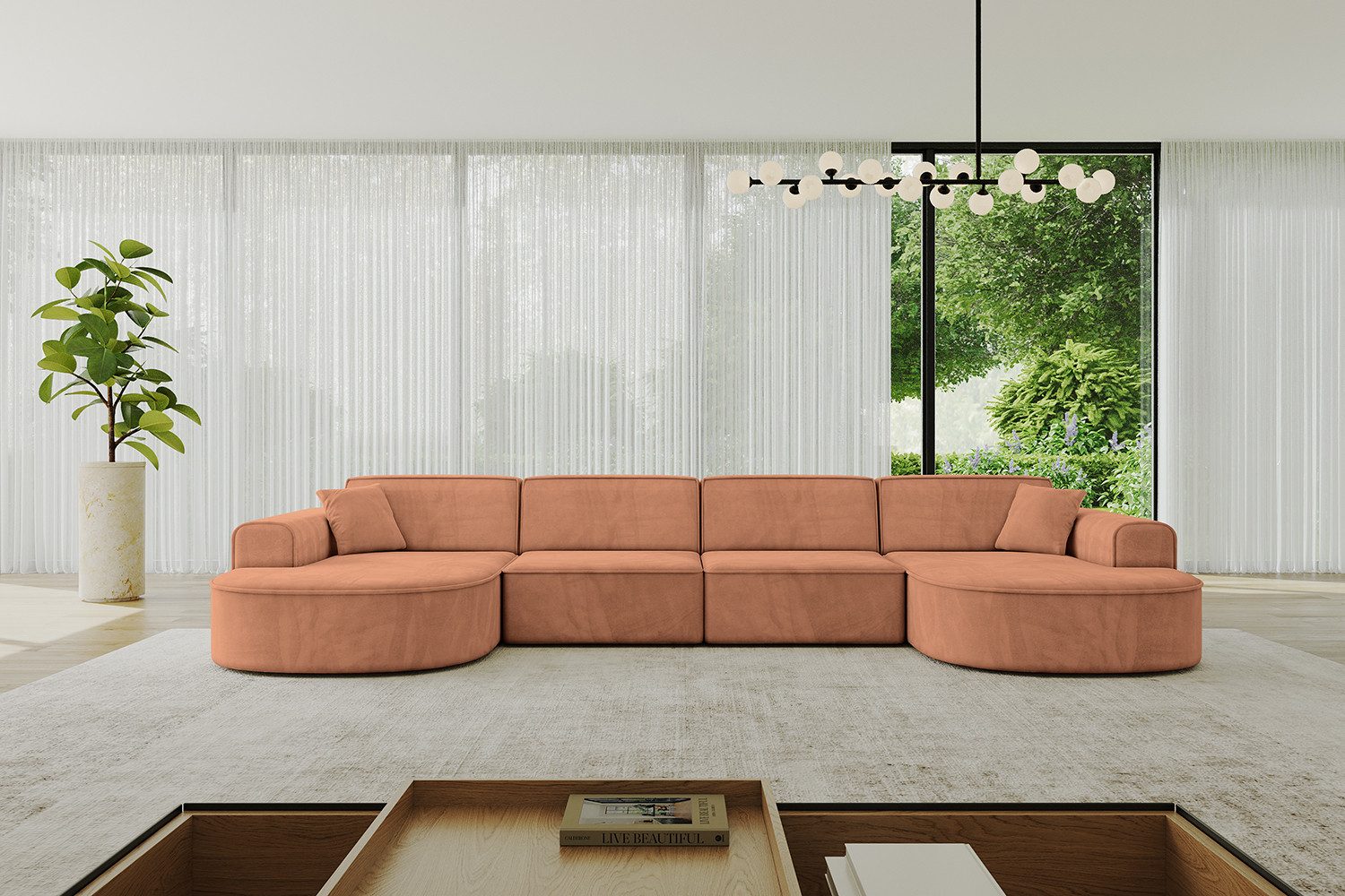 ALTDECOR Wohnlandschaft MARI-U2, Sofa Praktische Bequeme Funktionsecke Couch U-Form Eckcouch, Corner Sofa U-Form Vielseitige Sofa Wohnlandschaft Wohnzimmer