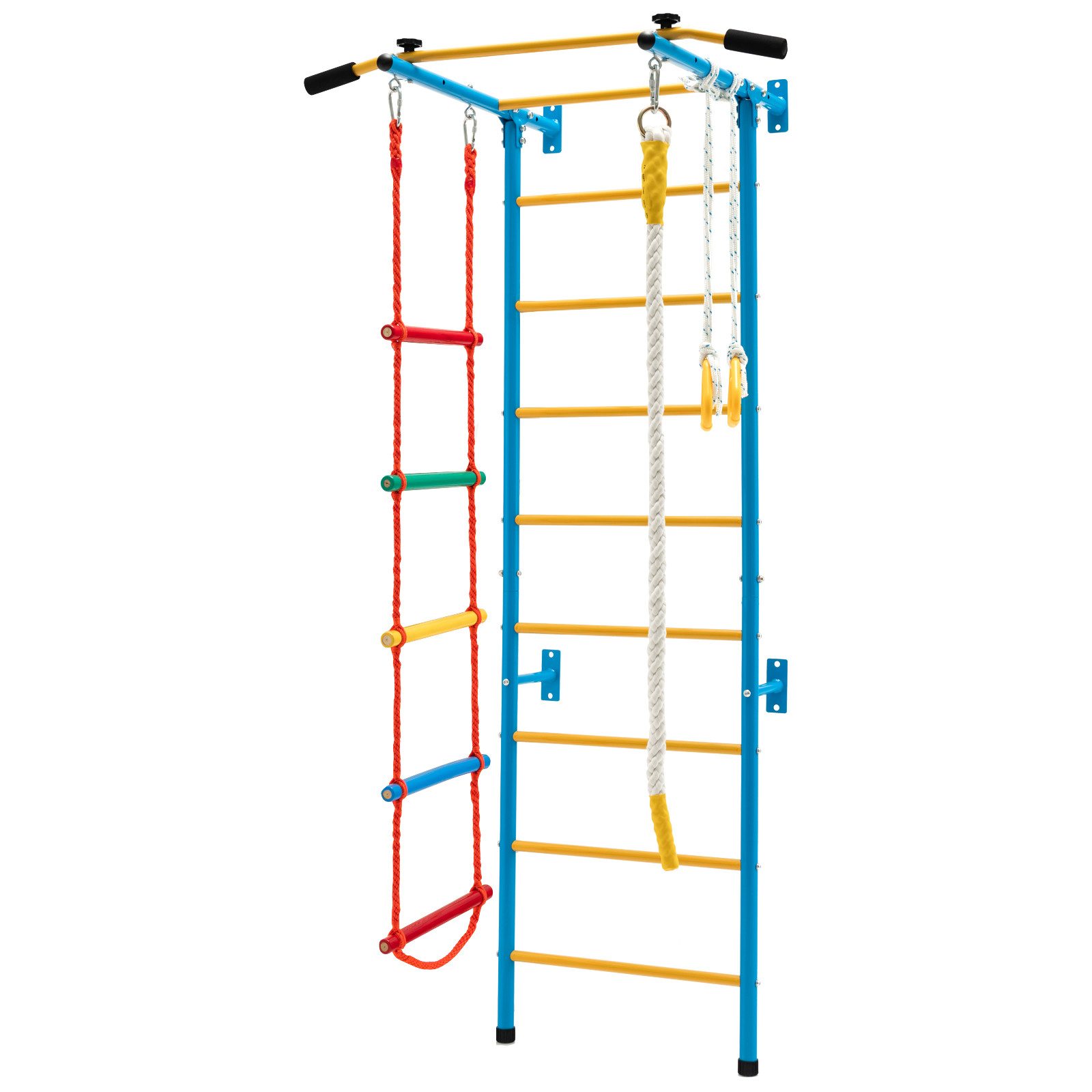 COSTWAY Sprossenwand Turnwand, mit Klimmzugstange, Metall