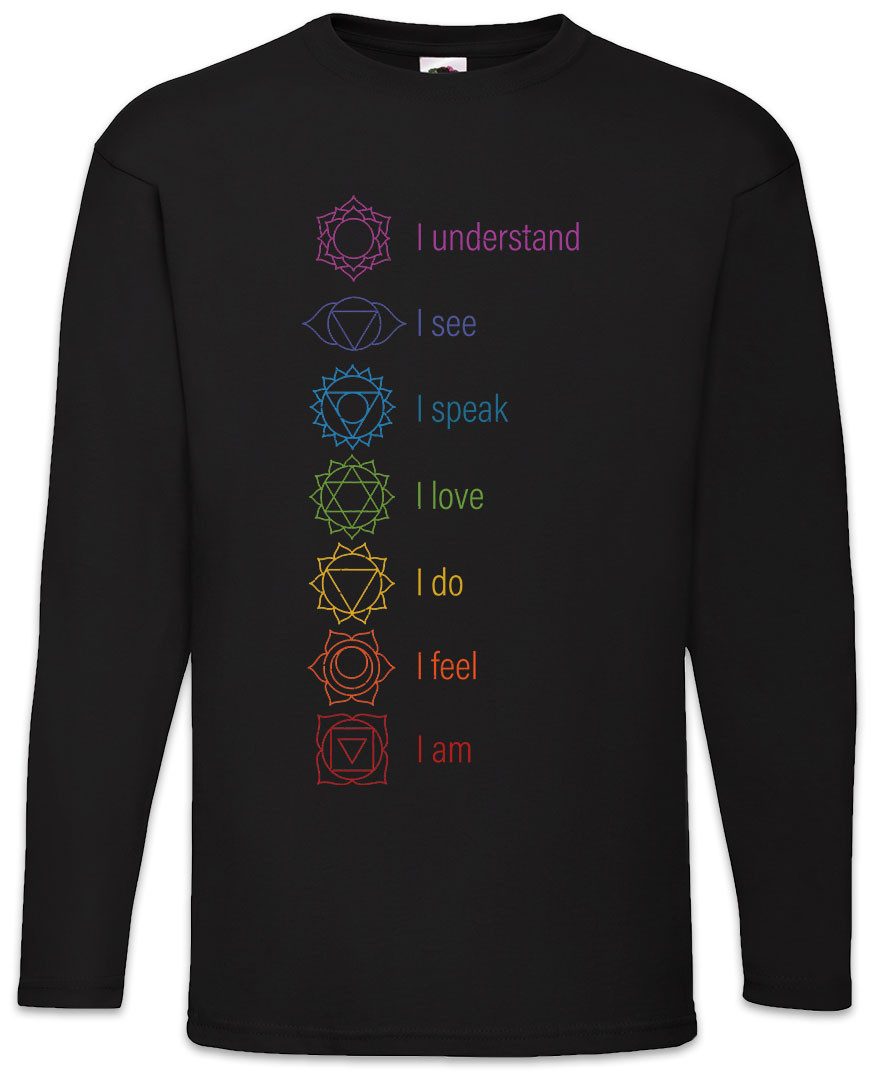 Langarmshirt Chakra Division Langarm T-Shirt Yoga Meditation Nirvana Shiva Pilates