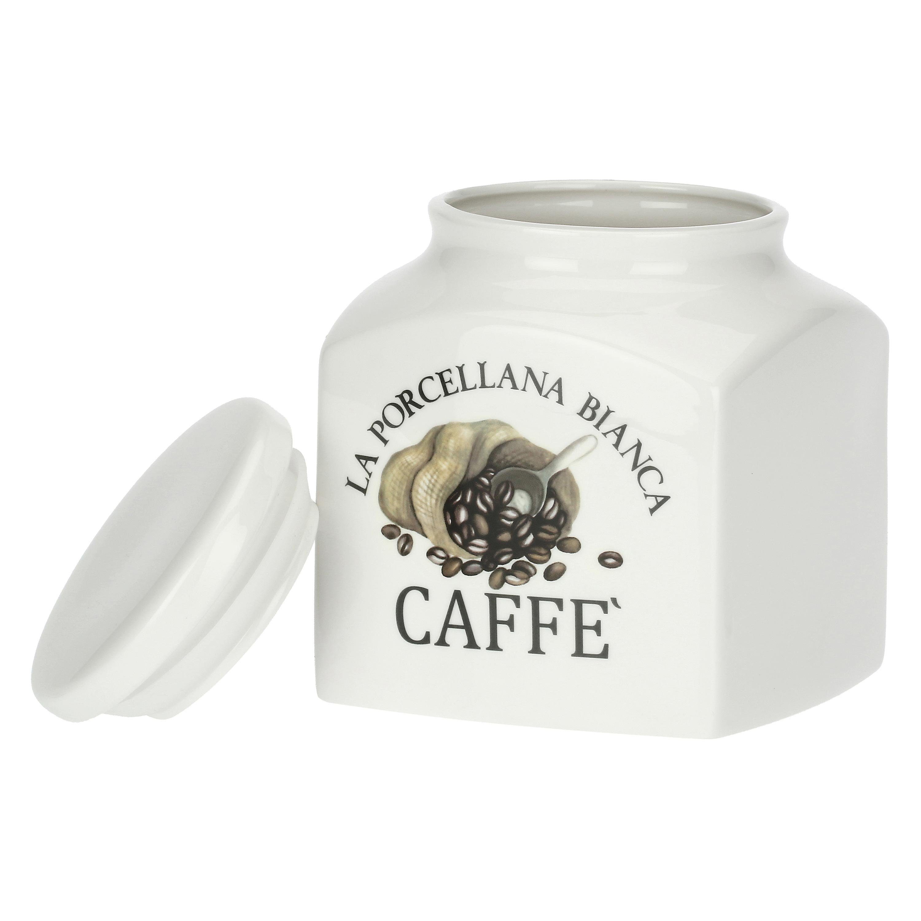 La Porcellana Bianca Kaffeedose Kaffeedose Retro Vorratsdose dekorative Vintage Kaffee Dose 1,1l, Porzellan, (3-tlg), Geschenkebpx – Bild 2 von 4