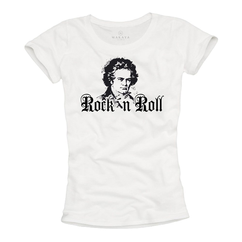 MAKAYA T-Shirt Damen mit Aufdruck Beethoven günstig online kaufen
