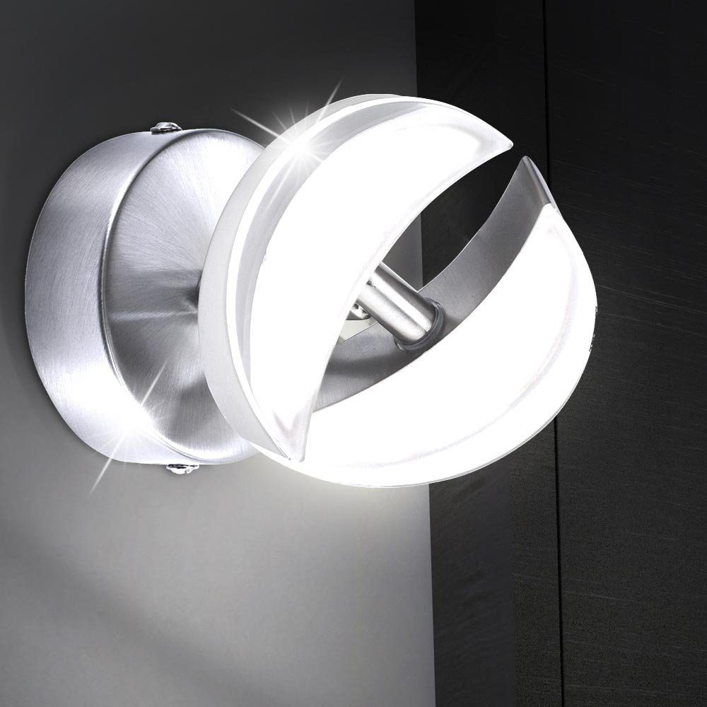 Stahl Wandlampe fest Warmweiß, beweglich Wandstrahler LED-Leuchtmittel Wandleuchte, verbaut, LED Wandleuchte LED etc-shop Spot Spotlampe
