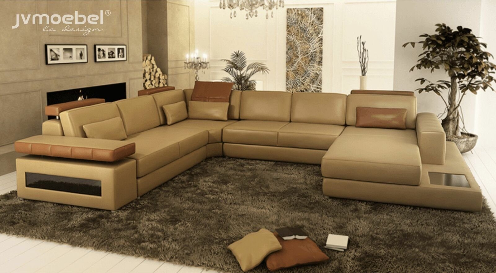 JVmoebel Ecksofa, Sofa U-Form Möbel Luxus Garnitur Sofas Couch Luxus