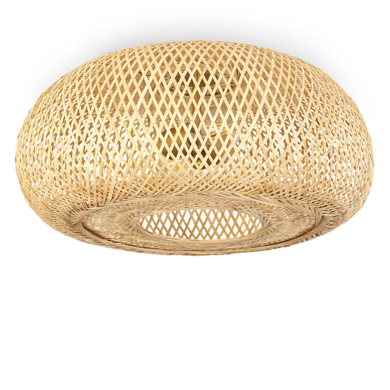 hofstein Deckenleuchte »Decollatura« Deckenlampe aus Metall/Bambus in Goldf günstig online kaufen