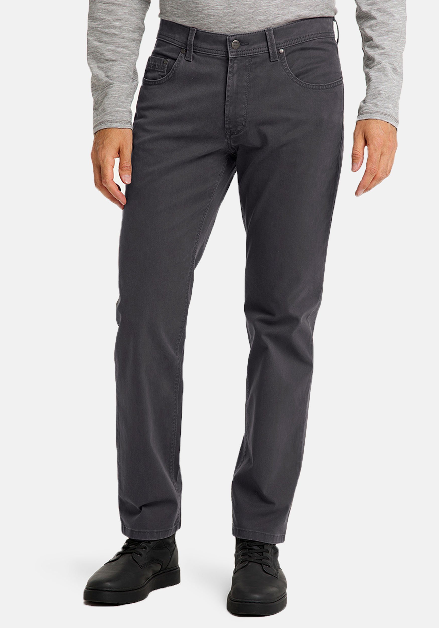 Pioneer Authentic Jeans 5-Pocket-Hose Rando Gabardine Flachgewebe, soft und elastisch Asphalt