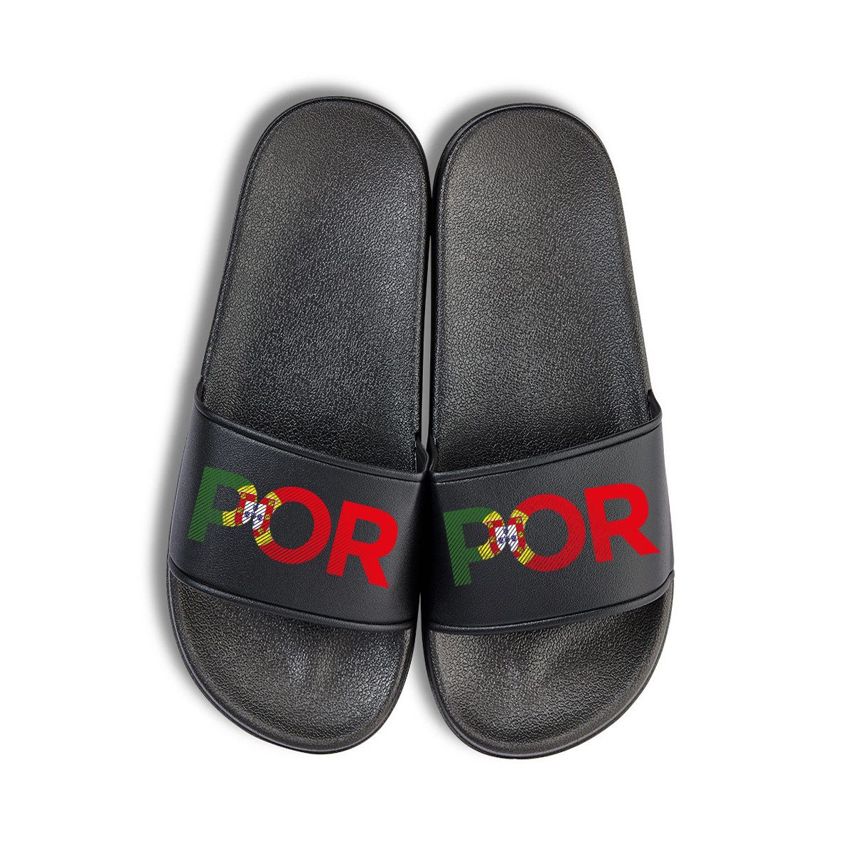 Youth Designz Portugal EM 2024 Unisex Badelatschen Flip Flops Badeschuh mit modischem Fußball Logo für Herren & Damen
