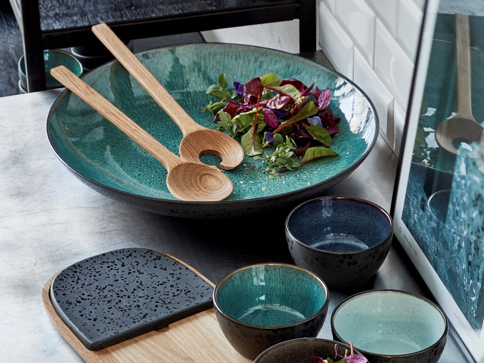 Bitz Besteck-Set Salatbesteck 2tlg. oak, Eiche, Salatbesteck 2-tlg. 32 cm Eiche