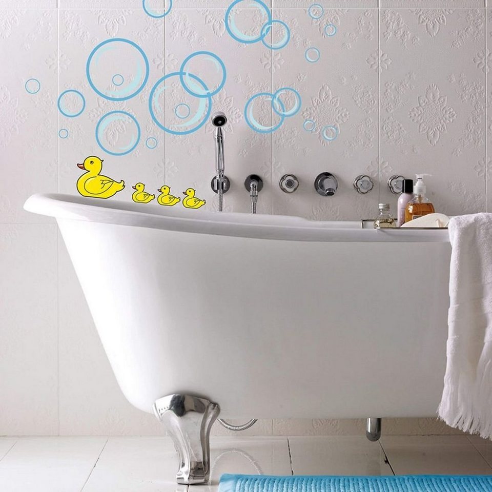 wizard + genius wandtattoo wandsticker badezimmer badewanne ente wandtattoo  seifenblasen, wohnzimmer wandbild modern