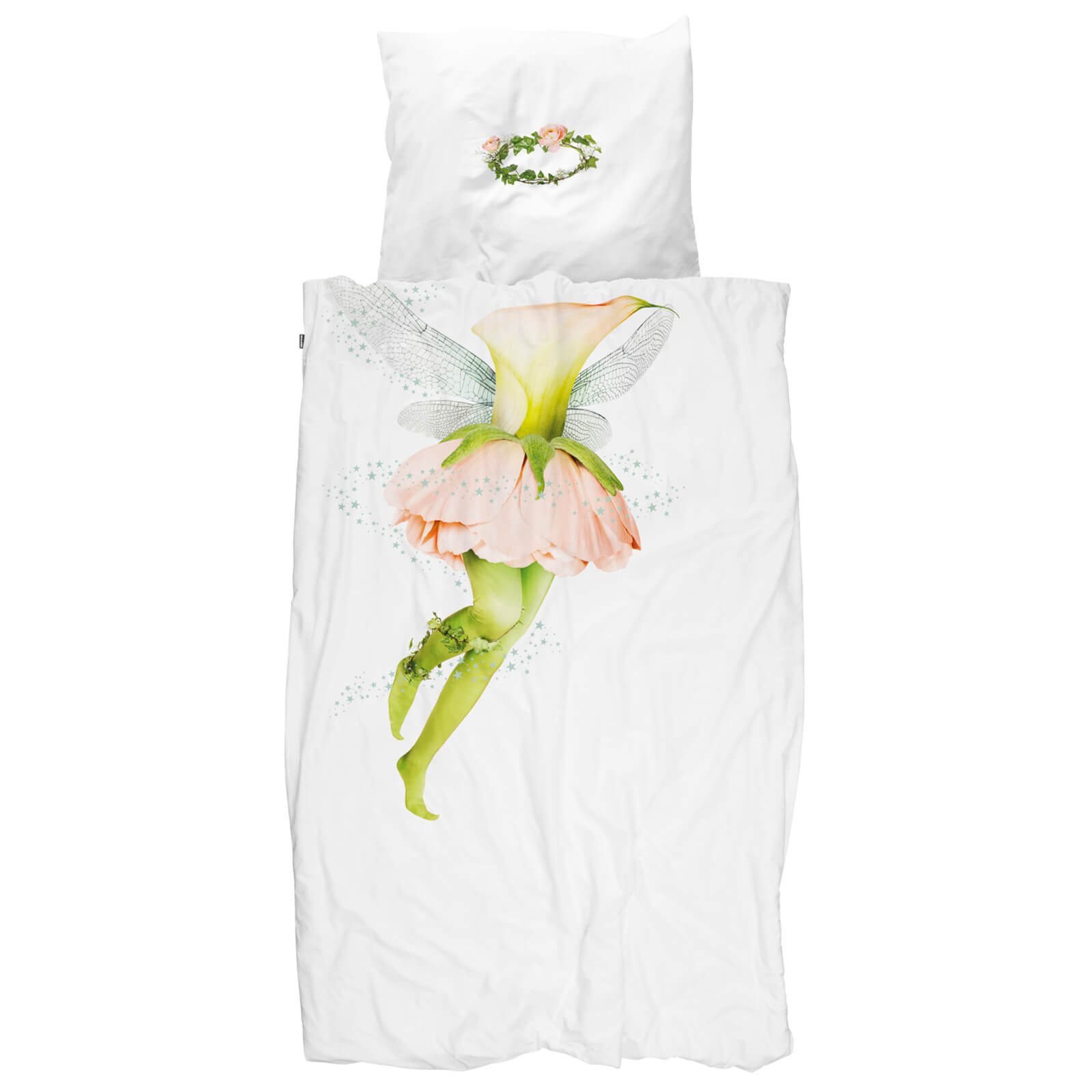 Snurk Kinderbettwäsche Fairy Fee, Perkal, 2 teilig, Elfe, Kostüm, Blumen