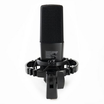 Fame Audio Mikrofon (CM-14 Großmembran Kondensatormikrofon, Professioneller Sound, Eingebauter Poppfilter, Sendetaugliche Audioqualität, Inklusive Zubehör, Schwarz), Großmembran Kondensatormikrofon, Professioneller Sound, Eingebauter P