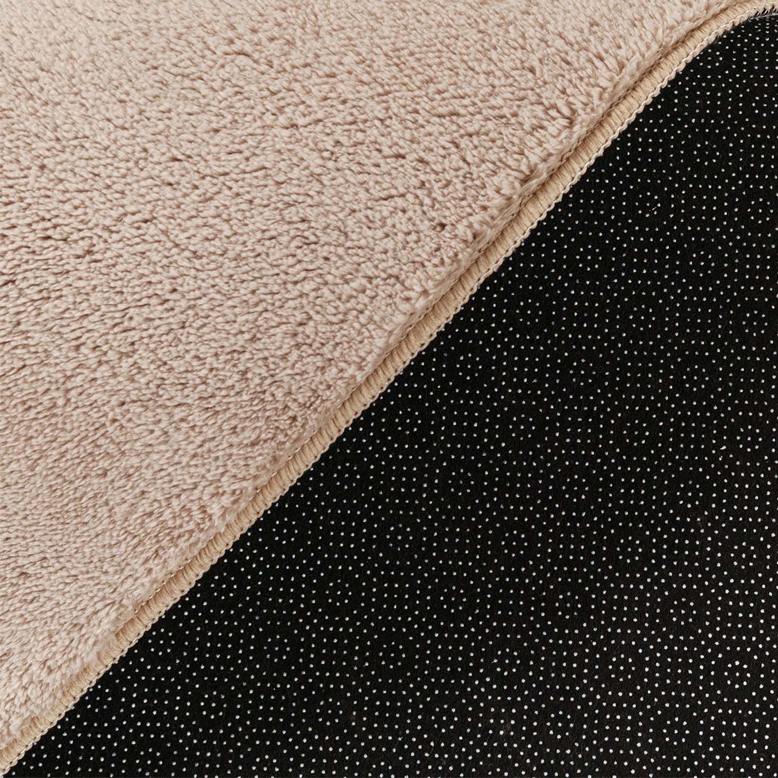 TaraCarpet Teppich Fiona Uni Kurzflor-Teppich, waschbar und supersoft, rechteckig, Höhe: 14 mm, 14 mm Kurzflor, rechteckig, Farbe Beige, Größe 50x80 cm – Bild 4 von 5