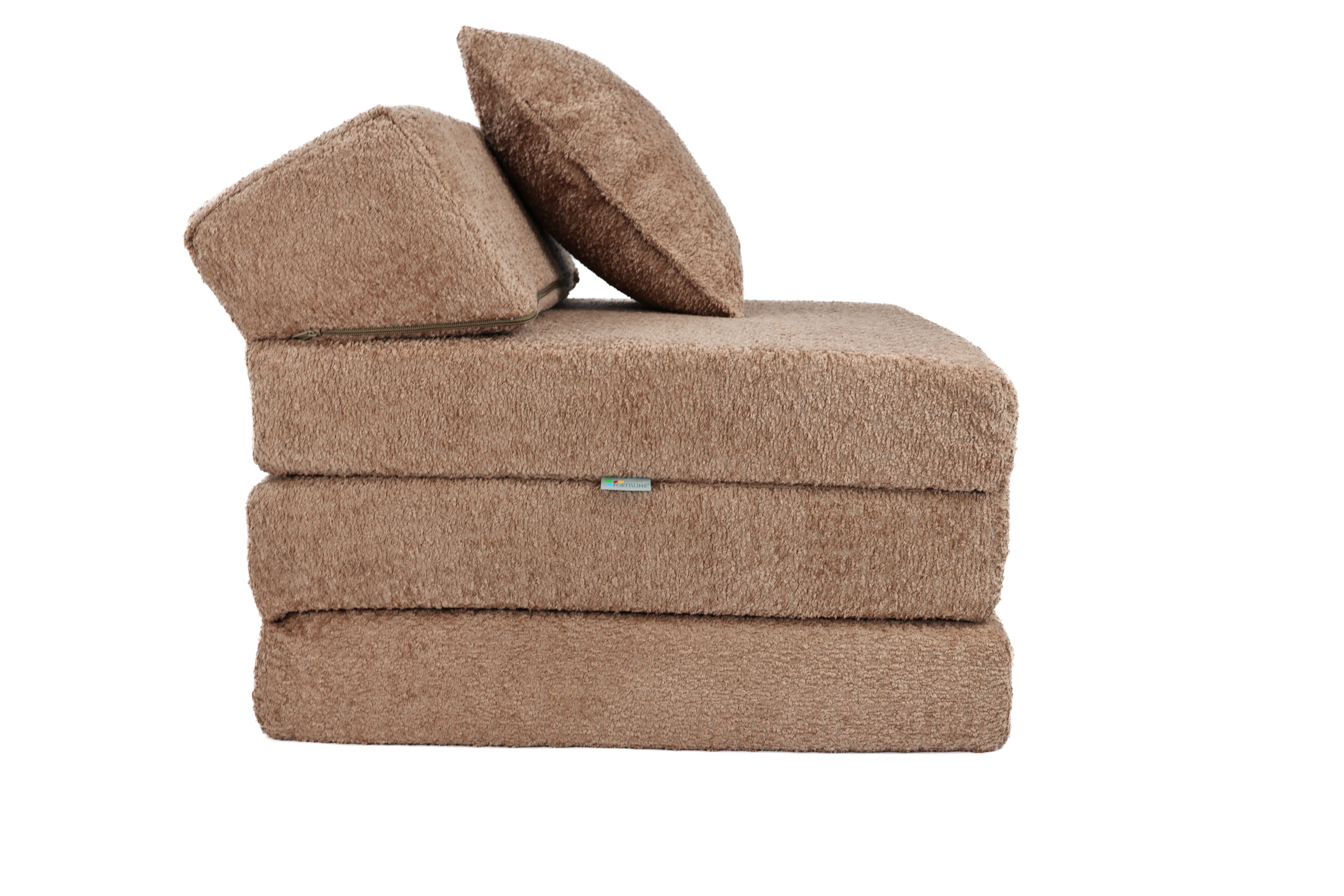 Klappmatratze Klappmatratze mit Kopfteil aus Teddy-Stoff günstig online kaufen