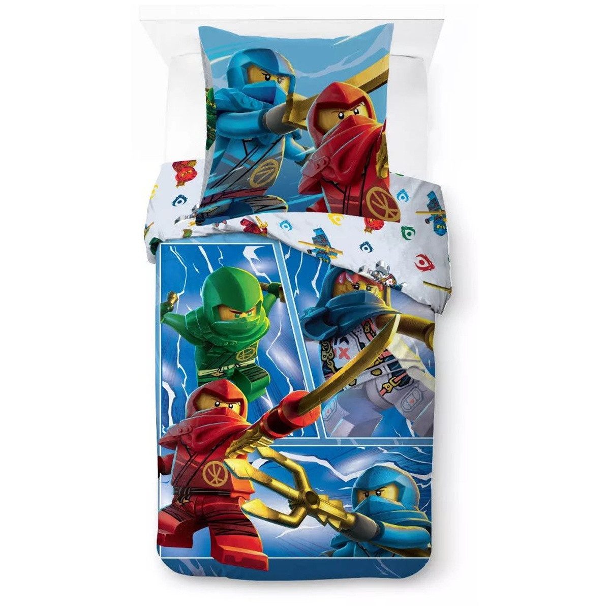 LEGO® Kinderbettwäsche Lego Ninjago Warriors Bettwäsche 140×200 cm, 70×90 cm